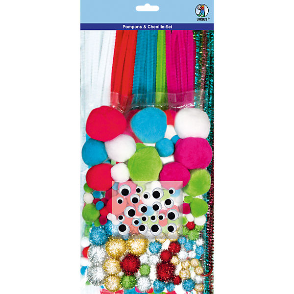 Pompons & Chenille-Set, bunt