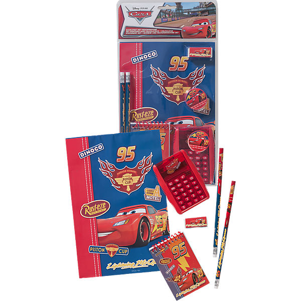 Schulset mit Taschenrechner Disney Cars, 7-tlg.