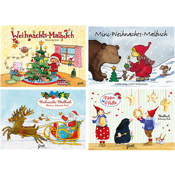 Weihnachtsmalbuch, 4 Stück