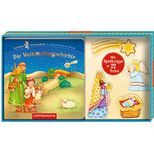 Die Weihnachtsgeschichte, Buch mit Krippe