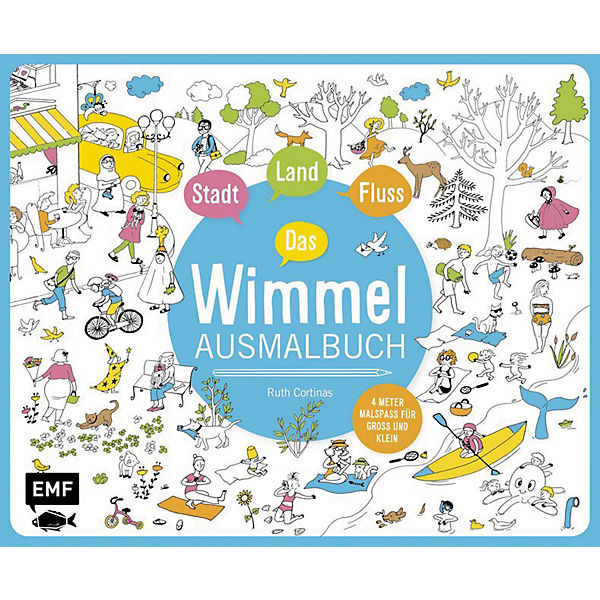 Stadt, Land, Fluss: Das Wimmel-Ausmalbuch