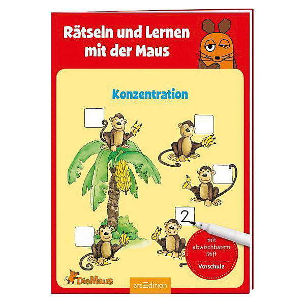 Rätseln und Lernen mit der Maus: Konzentration, mit abwischbarem Stift