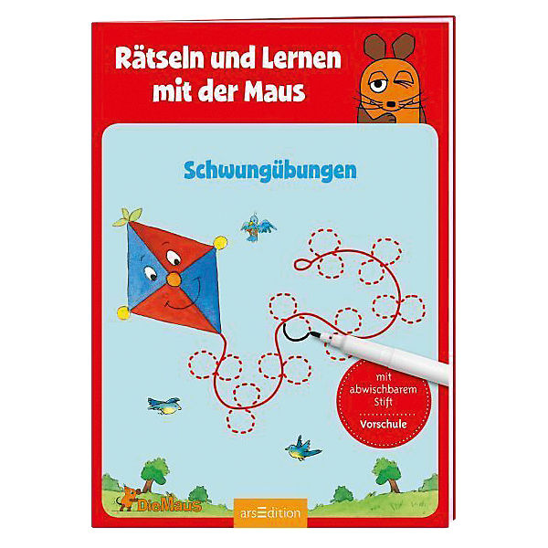 Rätseln und Lernen mit der Maus: Schwungübungen, mit abwischbarem Stift