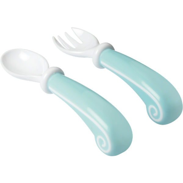 Löffel und Gabel, blau
