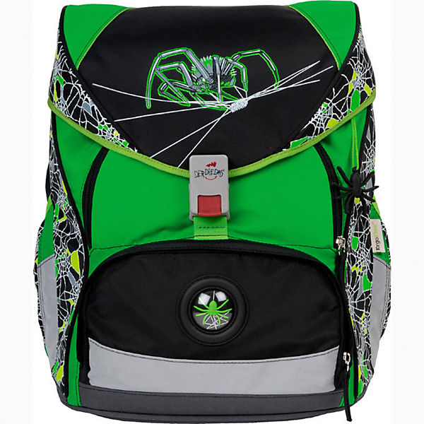 DerDieDas Schulrucksackset ErgoFlex Green Spider, 5-tlg. (Kollektion 2017/2018)