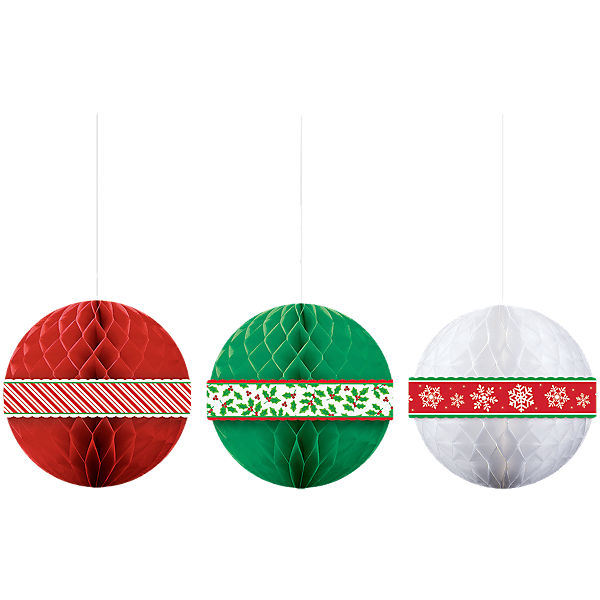 Wabenball Weihnachten, 3 Stück