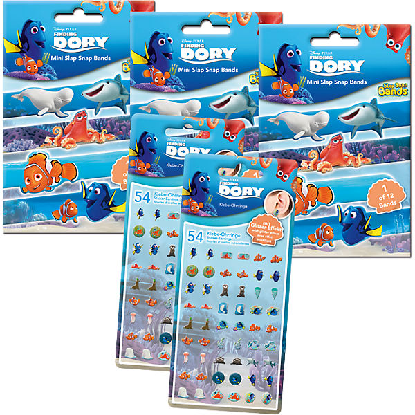 5in1 Set Mini Slap-Snap-Bands + Sticker-Earrings - Findet Dorie