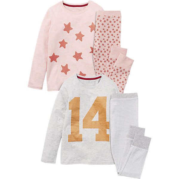 Schlafanzug Doppelpack für Mädchen, rosa