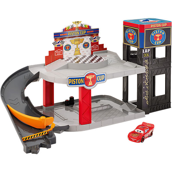 Disney Cars Piston Cup Rennbahn-Parkhaus Spielset