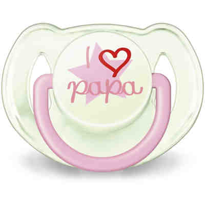 Schnuller SCF172/72, Silikon, Gr. 2, Mädchen, I love Papa, 2er Pack 2