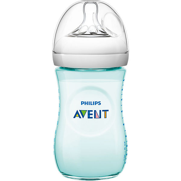 Weithals Flasche Naturnah SCF693/15, PP, 260 ml, Silikonsauger, natural teal