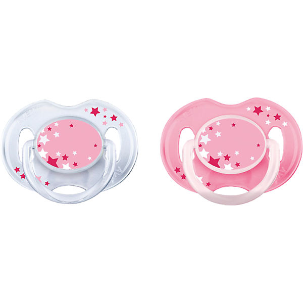 Schnuller Silikon, Gr. 1, rosa, 2er Pack