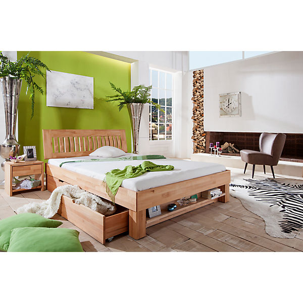 Futonbett KLEOPATRA, Buche massiv, geölt, 180 x 200 cm