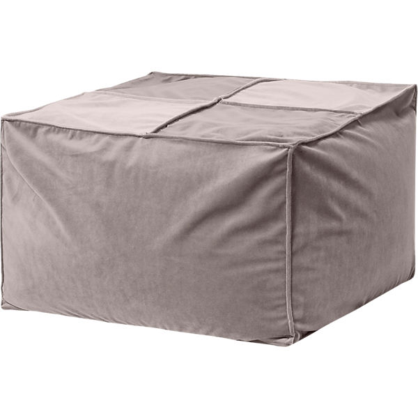 Sitzhocker Loft, 80 x 80 cm, Samt uni, mittelgrau