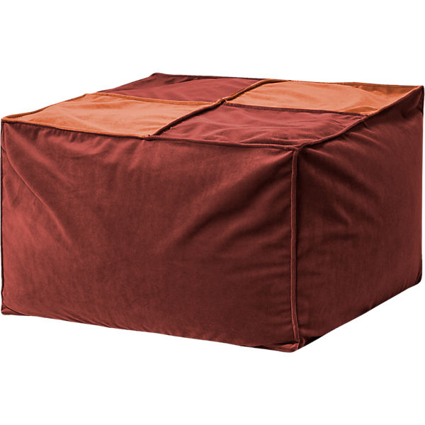 Sitzhocker Loft, 80 x 80 cm, Samt uni, Marsala