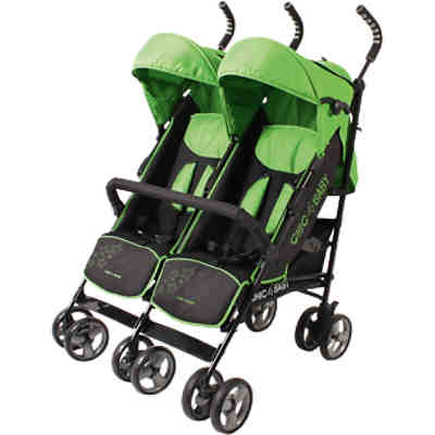 Zwillingsbuggy MOMO, green star, 2017