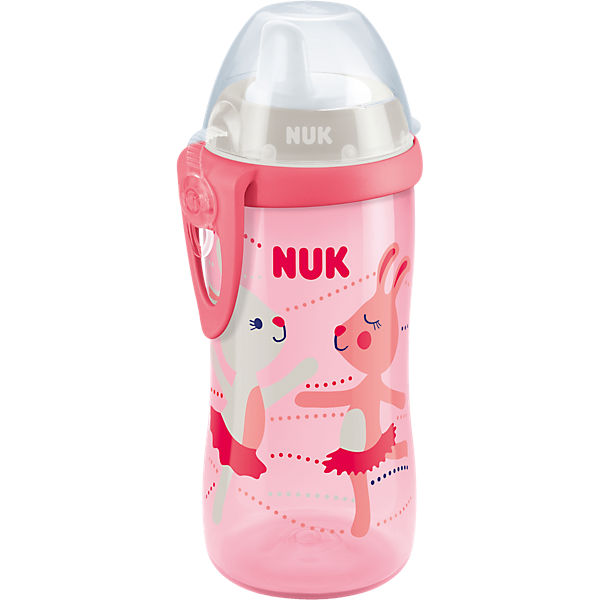 Trinkflasche Kiddy Cup, PP, 300 ml, Kunststoff-Trinktülle, rosa