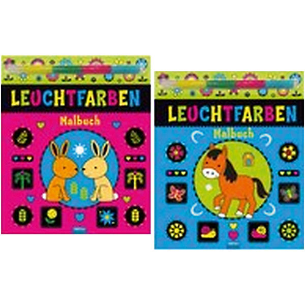 Leuchtfarben Malbuch mit 4 Neonmarker