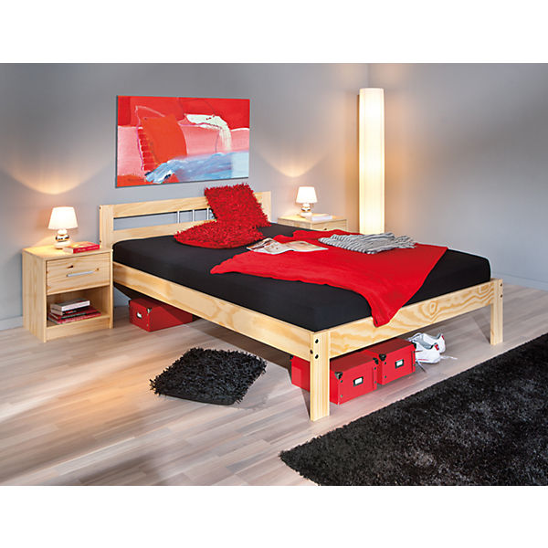 Futonbett Uelsby, Kiefer massiv, natur, 140x200 cm