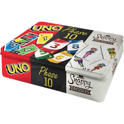 Kartenspiel-Klassiker in Metalldose: UNO, Phase 10 und Snappy Dressers