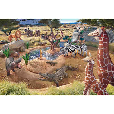 Puzzle 60 Teile An der Wasserstelle Schleich + 2 Schleich®-Figuren 2