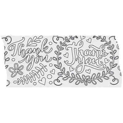 Selbstklebendes Papierband zum Ausmalen, Male dein Motiv Thank You 2