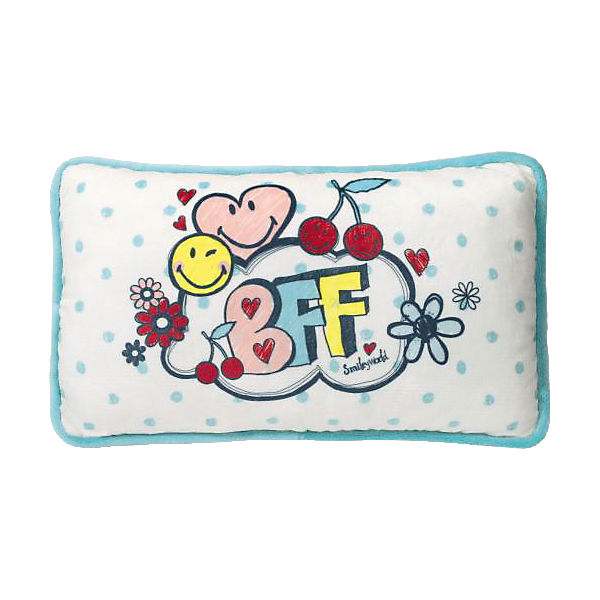 Smiley Kissen BFF bedruckt rechteckig 43 x 25 cm (40732)
