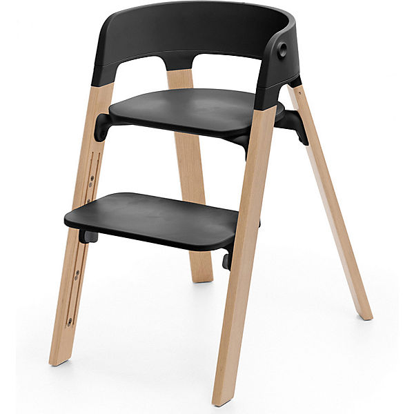 Steps™ Hochstuhl, Sitz black inkl. Beine Buchenholz, natural