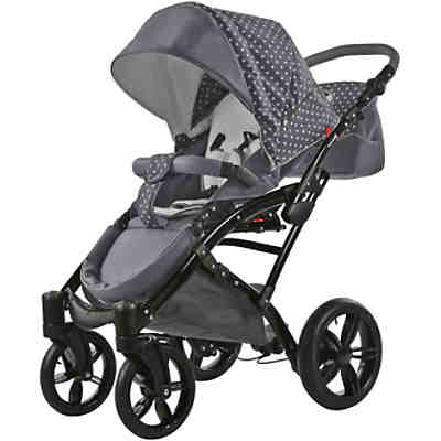 Kombi Kinderwagen Voletto Tupfen, Set 3in1, grau-weiß 2