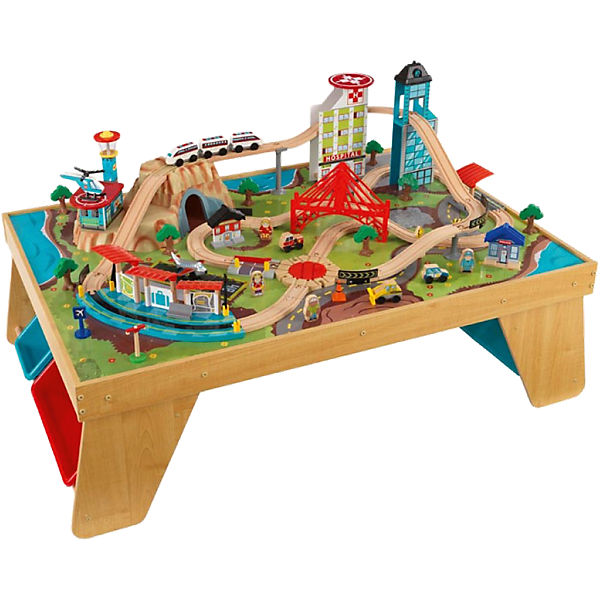 Eisenbahnset Aerocity mit naturfarbener Spielplatte