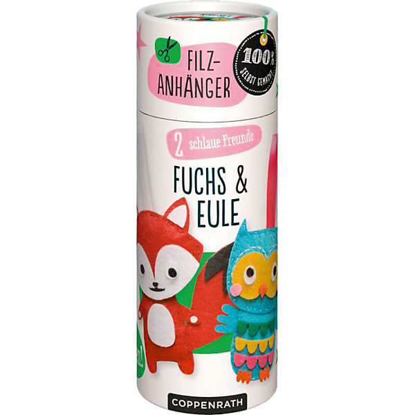 100% selbst gemacht: Näh-Set: Filzanhänger 2 schlaue Freunde - Fuchs & Eule