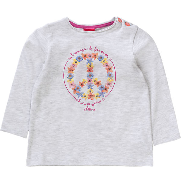 Baby Langarmshirt für Mädchen REG, Peace-Zeichen