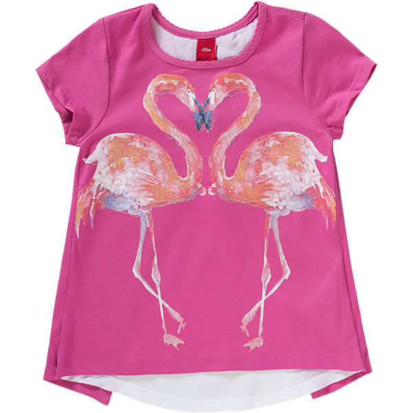 T-Shirt für Mädchen REG, Flamingo