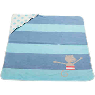 Kuscheldecke mit Kapuze Juwel, blau, 80 x 80 cm