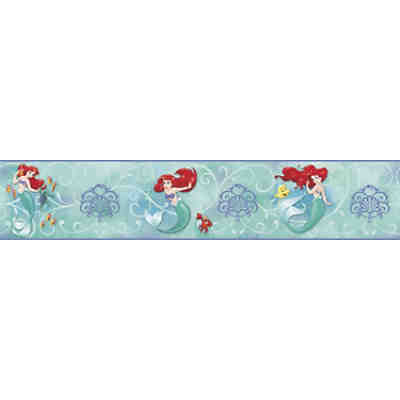Bordüre Disney Arielle, grün, 4,57 m x 22,86 cm