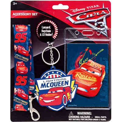 Cars 3 Set mit Schlüsselband, Ausweishülle und Vinyl-Schlüsselanhänger 14x16,5 cm 2