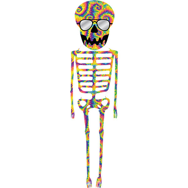 Tie-Dye Skeleton Kite, 13 ft.