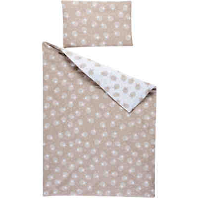 Wende-Kinderbettwäsche Schäfchen, Piqué, beige, 100x135 cm