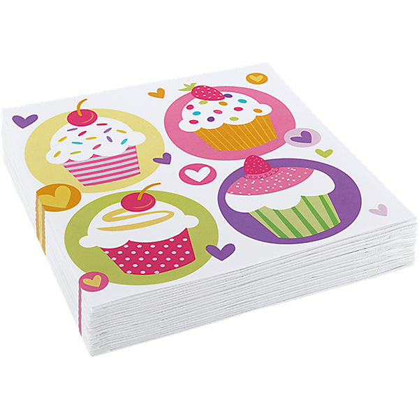 Servietten Cupcake 33 cm, 20 Stück