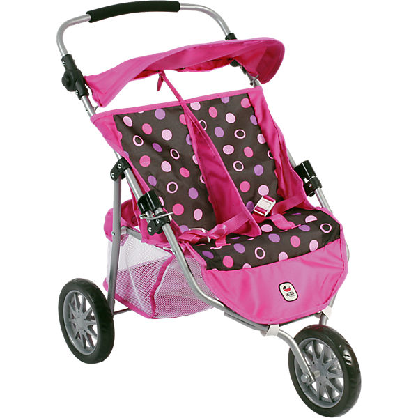 Zwillings-Jogger Puppenwagen Pinky Balls