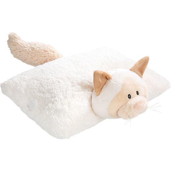 Kuscheltier Kissen Schneekatze Mädchen, 40 x 30 cm
