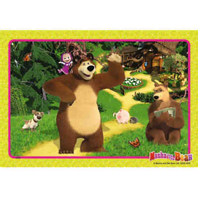 Puzzleset 2 x 12 Teile Mascha und der Bär Spaß im Wald 2
