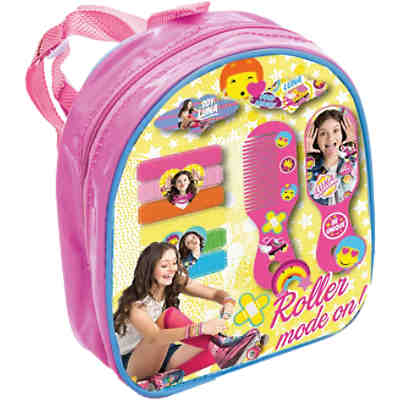 Soy Luna Haarschmuckset im Rucksack: 6 Zöpfchenhalter, 2 Haarspangen, Kamm und Spiegel 15x6x18 cm