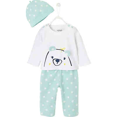 Baby Set Mütze + Langarmshirt + Sweathose für Jungen