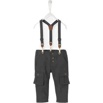 Baby Cargohose mit Hosenträgern für Jungen, gefüttert