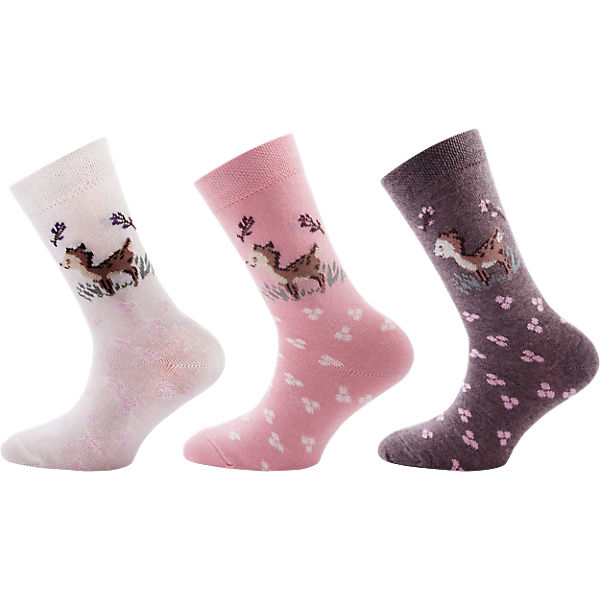 Socken 3er-Pack für Mädchen, Reh