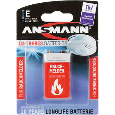 Batterien 1er Blister (9V, E-Block - für Rauchmelder - mit langer Lebensdauer)