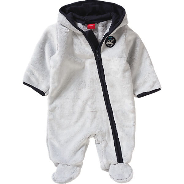 Baby Plüschoverall mit Kapuze