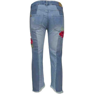 Jeans ROSI Skinny Fit knöchellang mit Fransensaum und Stickerei für Mädchen, Bundweite SLIM 2