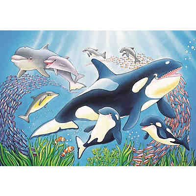 2er Set Puzzle, je 24 Teile, 26x18 cm, Kunterbunte Unterwasserwelt 2